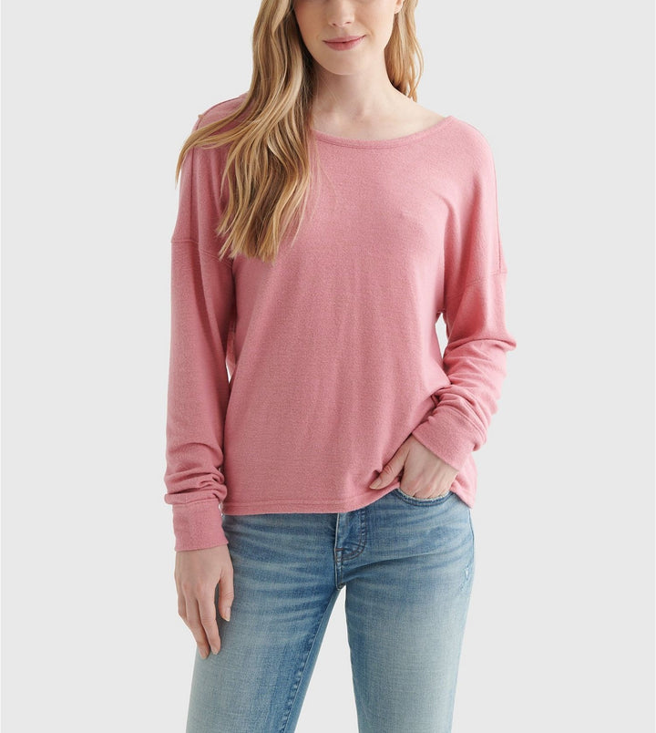 Lucky Brand Cloud Jersey V-neck Twist-Back Top