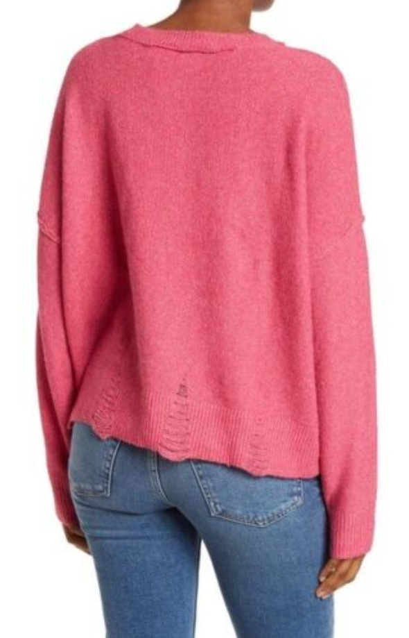 Frayed Denim Gwen Distressed Sweater