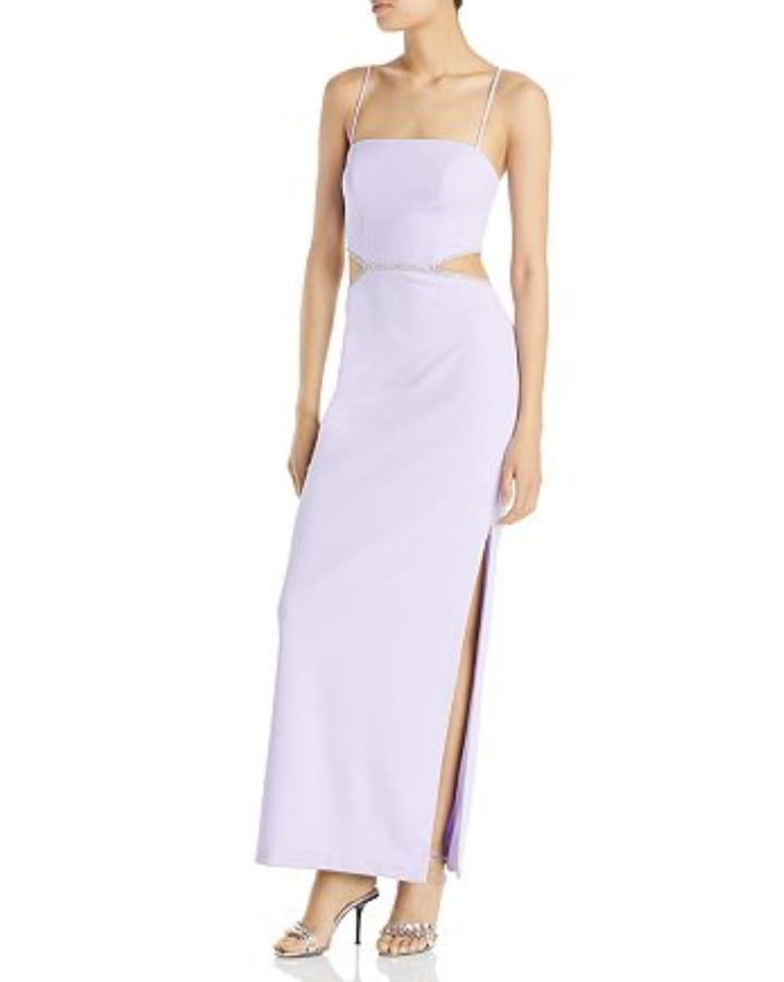 AQUA Side Cutout Gown