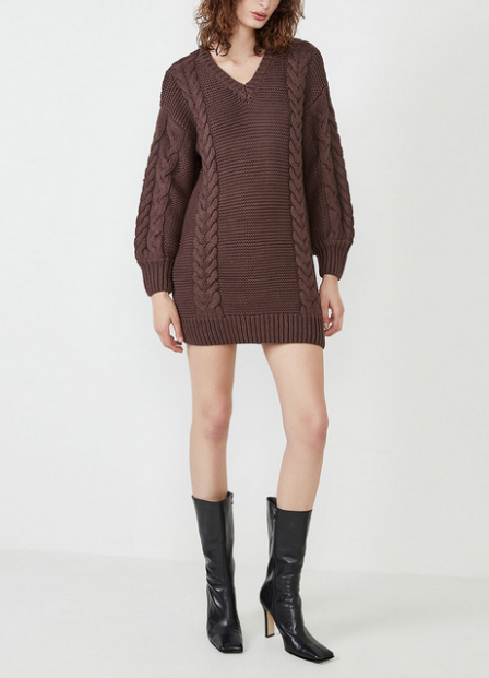 Bardot Cable-Knit Sweater Dress