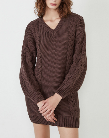 Bardot Cable-Knit Sweater Dress
