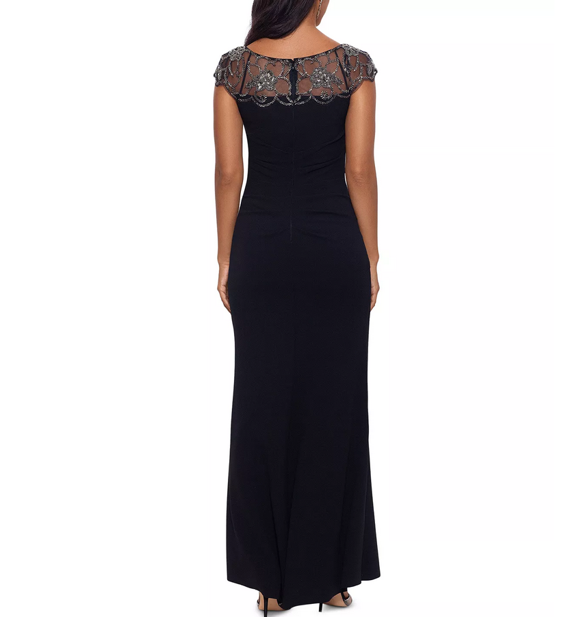 XSCAPE Embellished-Neckline Gown