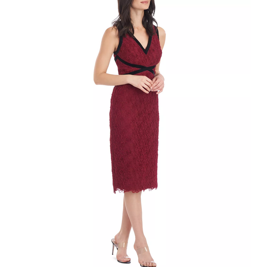 JS Collections Audrey Lace Sheath Dress