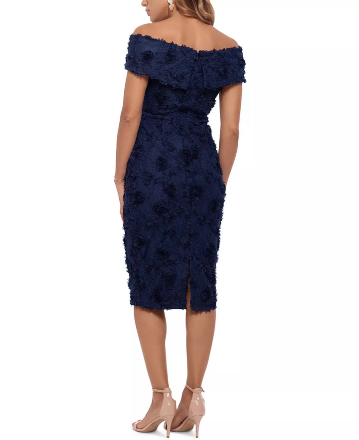 XSCAPE Off-The-Shoulder Lace Bodycon Dress
