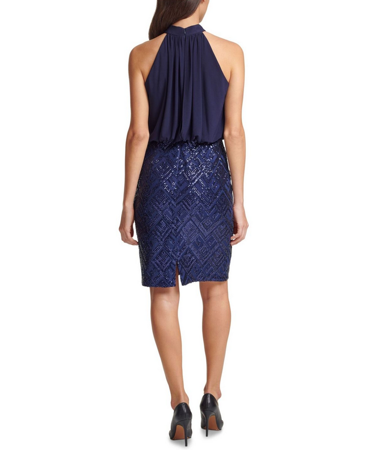 Vince Camuto Embellished Blouson Bodycon Dress