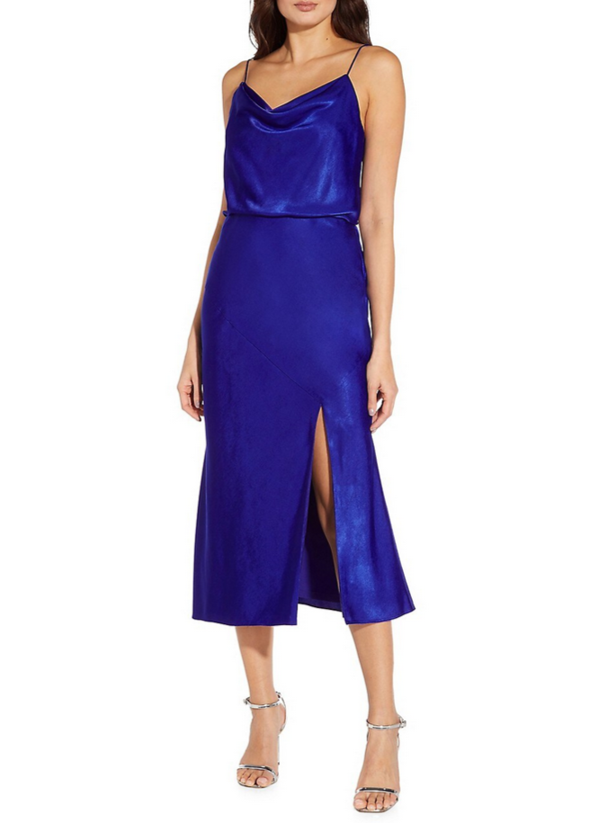Aidan by Aidan Mattox Cowl Neck Midi Dress