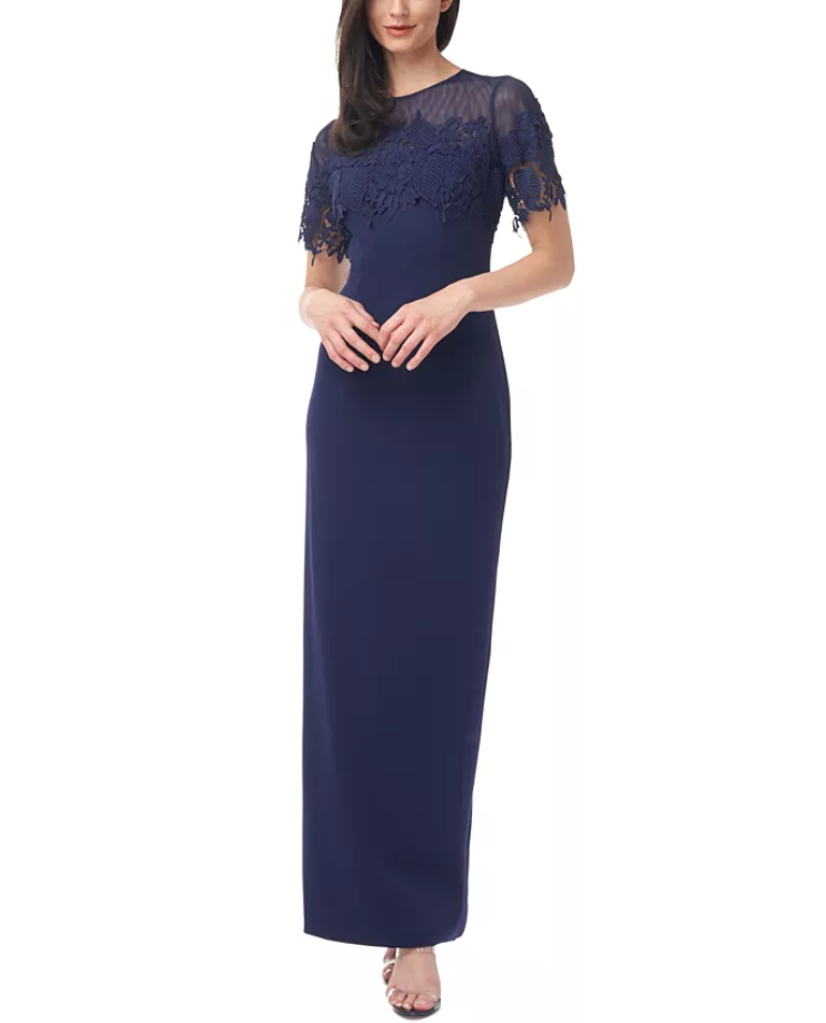 JS Collections Embellished Illusion Gown