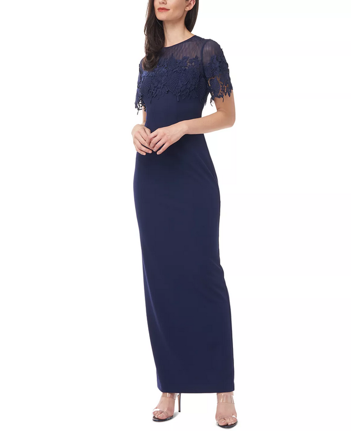 JS Collections Embellished Illusion Gown