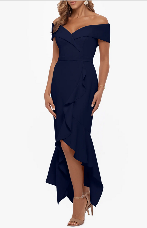 XSCAPE Off-The-Shoulder Fit & Flare Dress – DGFOutlet