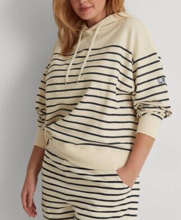 LAUREN Ralph Lauren Striped French Terry Hoodie