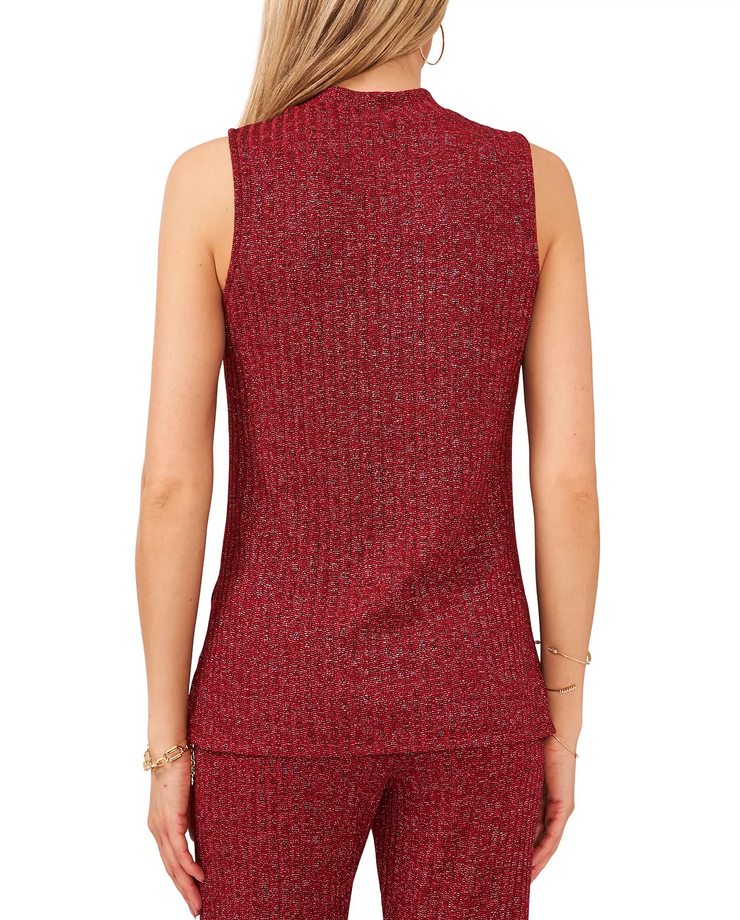 Vince Camuto Sleeveless Rib-Knit Mock Neck Top