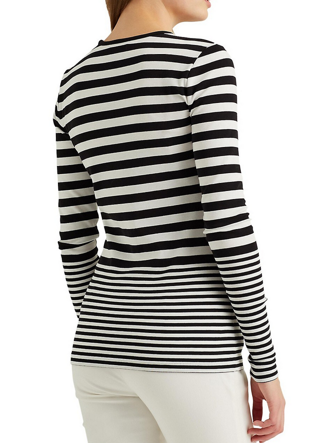 Lauren Ralph Lauren Striped Stretch-Cotton Top