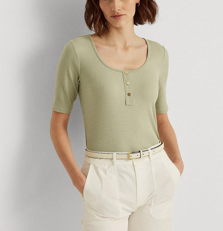 Lauren Ralph Lauren Elbow-Sleeve Henley Top