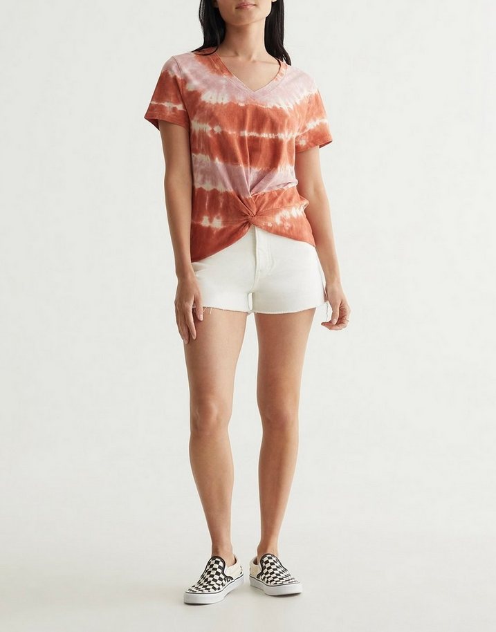 Lucky Brand Cotton Twisted Tie-Dyed T-Shirt