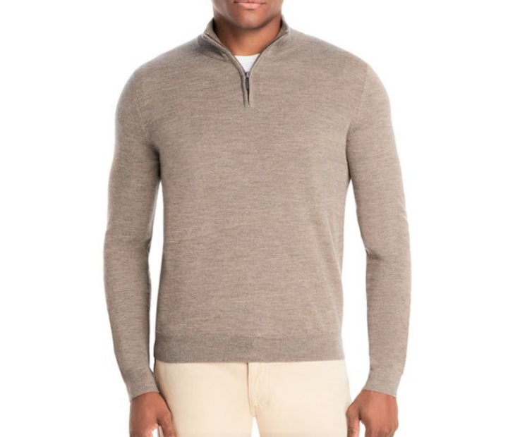 The Men's Store Quarter-Zip Merino Sweater