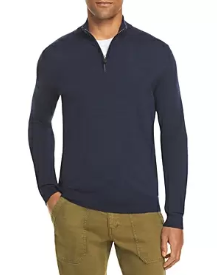 The Men's Store Quarter-Zip Merino Sweater