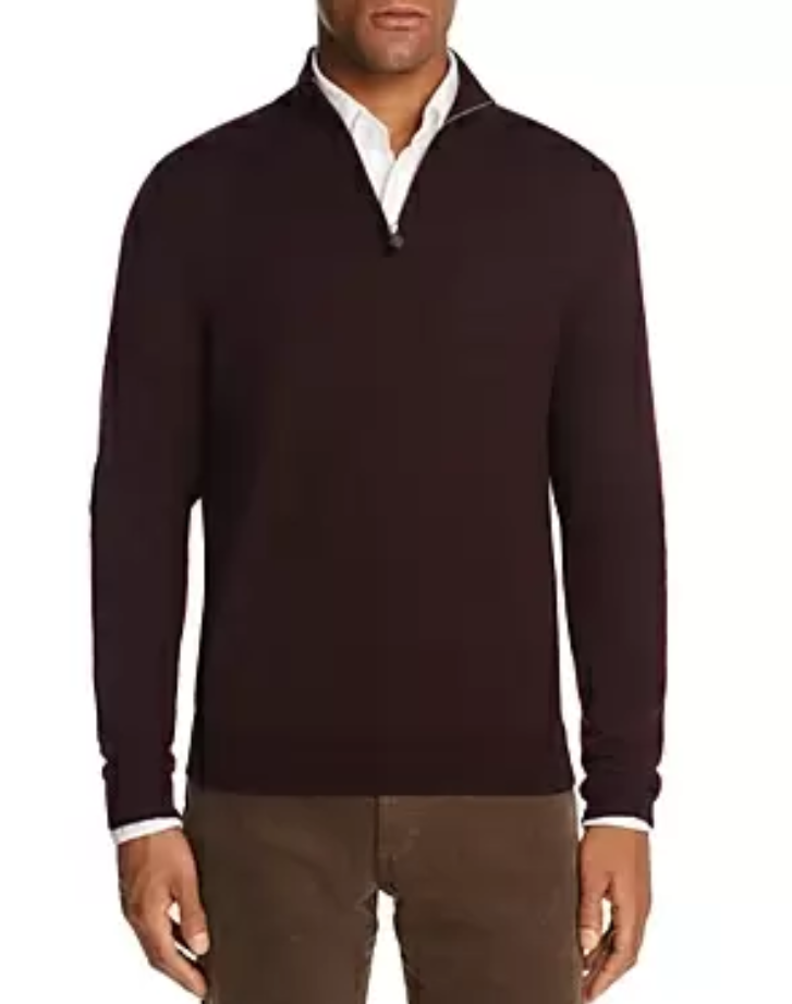 The Men's Store Quarter-Zip Merino Sweater