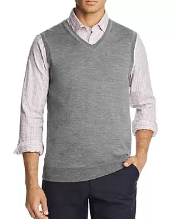 The Men's Store V-Neck Merino Wool Vest