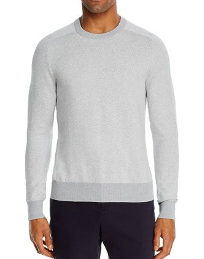 The Men Store Cotton-Blend Chevron Crewneck Sweater