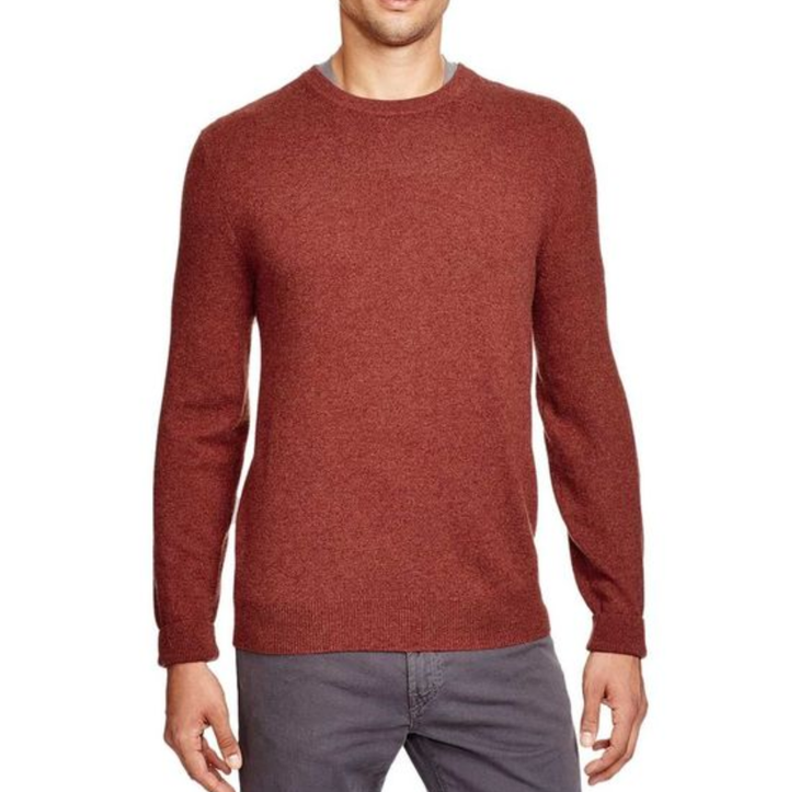 The Men Store Cashmere Crewneck Sweater with Elbow Patches