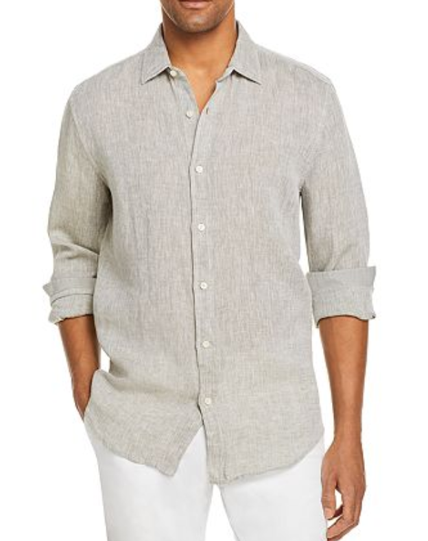 The Men Store Linen Yarn-Dyed Solid Shirt