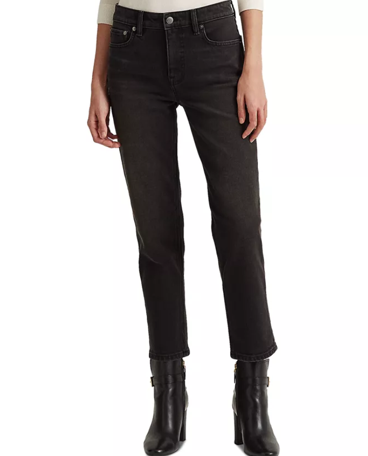 Lauren Ralph Lauren Plus Size High-Rise Straight Ankle Jeans