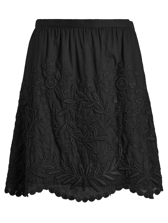 Lauren Ralph Lauren Embroidered Voile Mini Skirt
