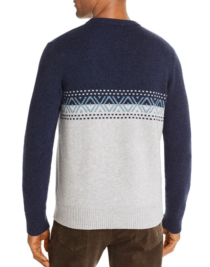 The Men's Store Color-Block Fair-Isle Wool Sweater