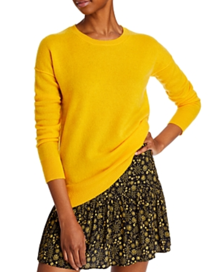 AQUA Cashmere High Low Cashmere Sweater