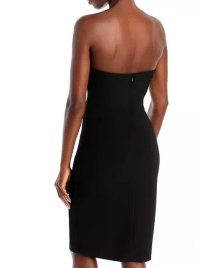 AQUA Strapless Braided Trim Dress
