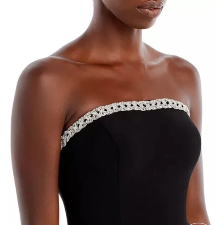 AQUA Strapless Braided Trim Dress