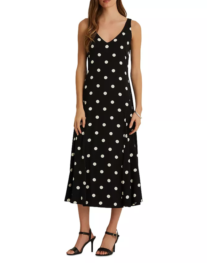 Lauren Ralph Lauren Lauren Polka Dot Midi Dress