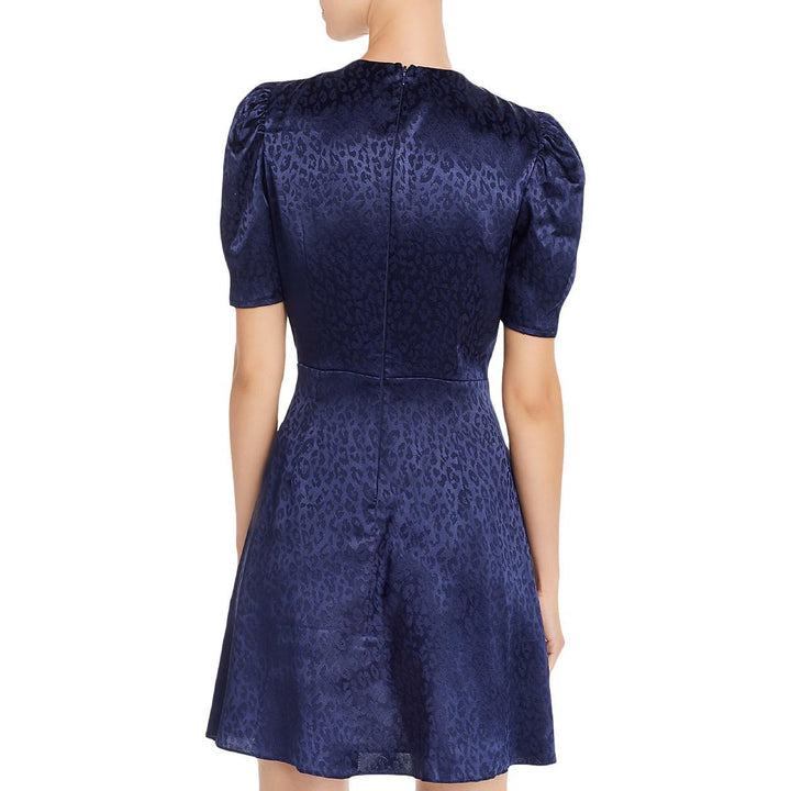 Aqua Tonal Leopard-Print Fit & Flare Dress