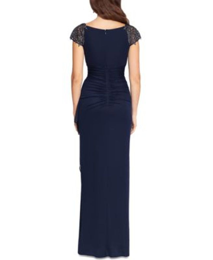 XSCAPE Petite Embellished Illusion-Yoke Gown