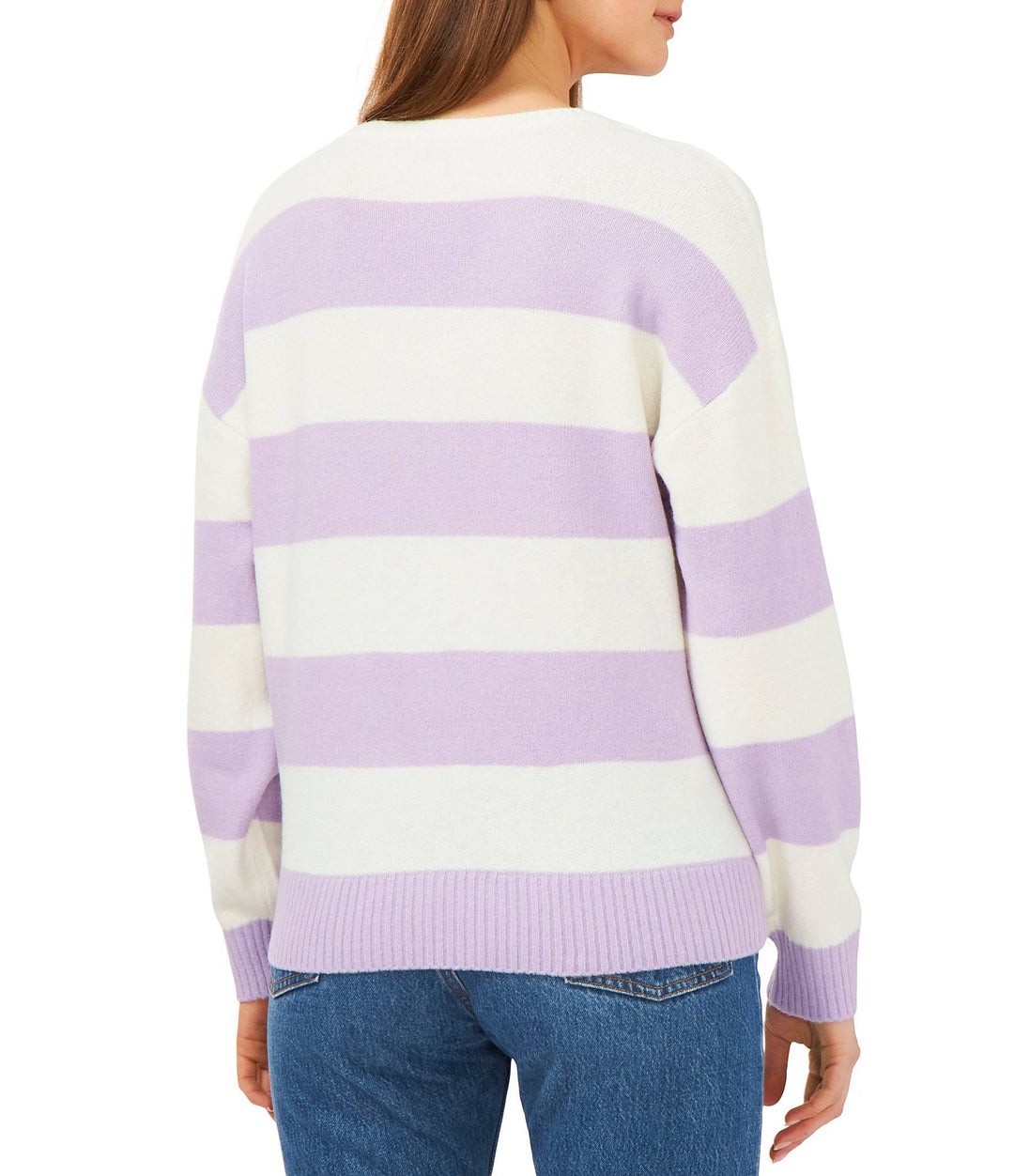 VINCE CAMUTO Stripe V-Neck Sweater