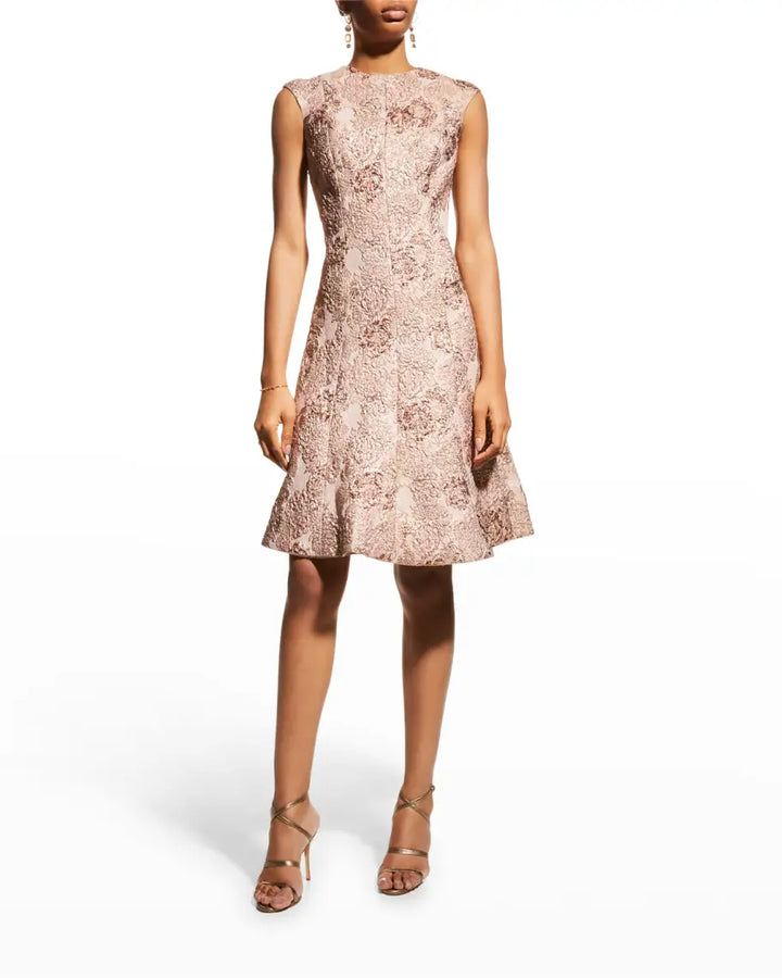 Teri Jon by Rickie Freeman Jacquard A-Line Dress